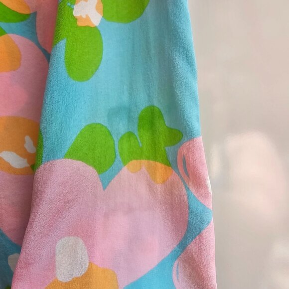 100% Silk Lilly Pulitzer Houston Top, Sorely Blue Mojo, Size Medium, Flaw - Picture 9 of 12